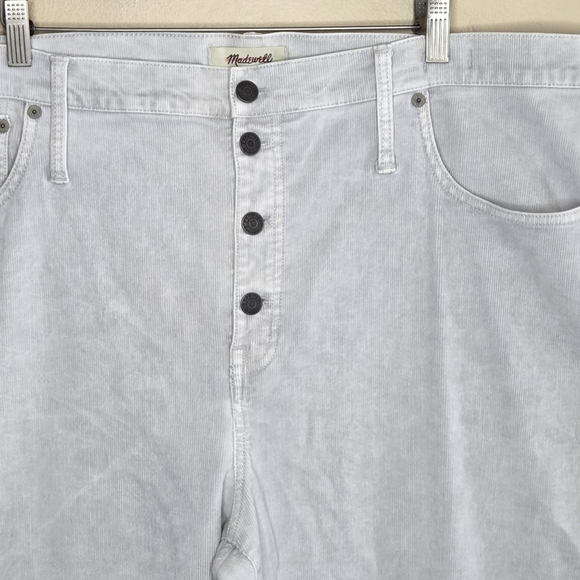 Madewell Light Gray Cali Demi Bootcut Corduroy Cropped Button Fly Pants Size 36 - Picture 2 of 7